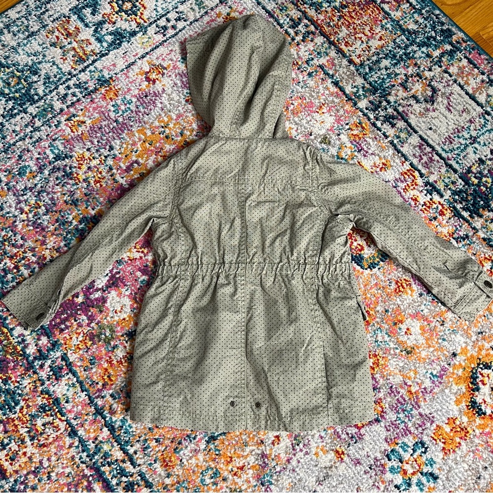 Baby Gap 100%‎ Cotton Olive Green Anorak Jacket with Polka Dots, Size 5 - Picture 9 of 10